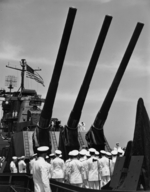 Commissioning ceremony of USS New Jersey, Philadelphia Navy Yard, Pennsylvania, United States, 23 May 1943, photo 13 of 25