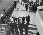 A unidentified vice-admiral embarking USS New Jersey, date unknown