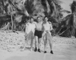 US Navy Lieutenant Commander Howe (left), Lieutenant (jg) McCaffery (center), Lieutenant Commander Robert Elliott (right) in the Pacific, date unknown