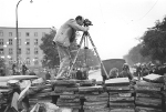 Julien Bryan filming in Warsaw, Poland, Sep 1939