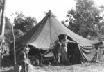 Clyde Covault and Bob Compton of US 5332nd Brigade (Provisional) at Camp Landis, Kachin, northern Burma, Dec 1944