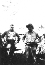 Jake Rand and Bob Compton, both of US 5332nd Brigade (Provisional), Camp Landis, Kachin, Burma, Dec 1944