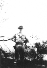 Captain Rolf Larson of US 5332nd Brigade (Provisional), Camp Landis, Kachin, northern Burma, Dec 1944