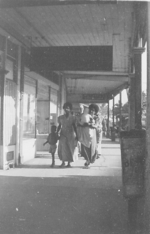 Civilians on the main street of Levuka, Ovalau, Fiji, 1942-1944