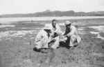 US servicemen on a coral formation during low tide, Fiji, 1942-1944