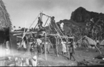 Civilians erecting a building, Fiji, 1942-1944