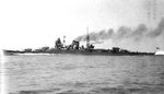 Japanese Mogami-class cruiser Suzuya on her trials in Toyama Bay, Japan, 8 Feb 1943.