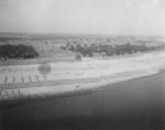 Southern edge of Mehtab Bagh and Yamuna River, as seen from Taj Mahal, Agra, India, late 1944