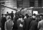 ISU-152 self-propelled gun at the intersection of Fecske Street and Déri Miksa Street, Budapest, Hungary, 30 Oct 1956, photo 5 of 7