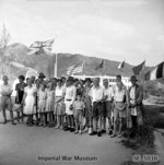 Recently liberated internees of Stanley Internment Camp, Hong Kong, 18 Sep 1945