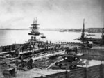 Construction of dry docks V and VI, Kaiserliche Werke Kiel, Germany, circa 1902
