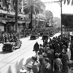 United States Army troops enter Tunis, Tunisia, May 1943.