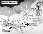 Strategic map of the United States Navy’s actions during the landings in Southern France, 15 Aug 1944.