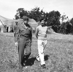 Generals Dwight Eisenhower and Bernard Montgomery at Montgomery’s mobile headquarters in Blay, Normandy, France, 28 Aug 1944.