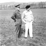 Field Marshal Lord Archibald Wavell, Viceroy of India, and Field Marshal Bernard Montgomery during a visit to Montgomery’s headquarters in Germany, 12 Apr 1945.