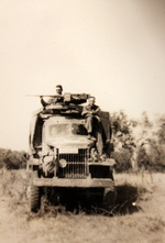 US Army CCKW 2-1/2 ton truck with roof mounted gun ring, Italy, 1945