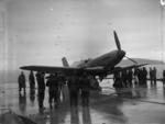 Firebrand IV aircraft aboard HMS Illustrious on the Clyde, Scotland, United Kingdom, 8-9 Feb 1943, photo 1 of 10