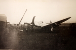 Damaged P-47 aircraft after a landing accident, Italy, 1945