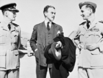 Air Marshal Peter Drummond, Minister of Sate in the Middle East Richard Casey, and Air Marshal Arthur Tedder, Cairo, Egypt, 4 May 1942