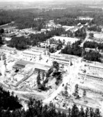 Mess hall and barracks under construction, Naval Ammunition Depot Earle, Colts Neck, New Jersey, United States, May 1944