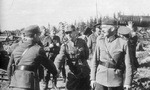 Lieutenant General Lennart Oesch and his chief of staff Colonel Valo Nihtilä inspecting Viipuri, Finland (now Vyborg, Russia), Aug-Sep 1941