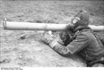 German soldiers on exercise with Panzerschreck launcher, southern Ukraine, spring 1944, photo 4 of 4