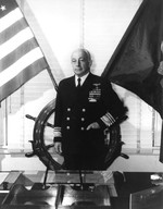 Vice-Admiral Aubrey Fitch at the Superintendent’s Desk, United States Naval Academy at Annapolis, Maryland, United States, 1947.