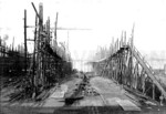 A ship under construction in Slip I of Reiherstiegwerft yard, Hamburg, Germany, 1910, photo 1 of 2