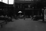 Sandbags and barbed wire on a street in Hankou, Wuhan, Hubei Province, China, 10 Aug 1937, photo 1 of 2