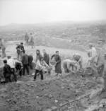 Civilians digging trenches, Chongqing, China, fall of 1937