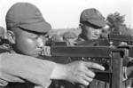 Chinese communist troops with Thompson submachine guns, Shaanxi Province, China, 1944, photo 3 of 5
