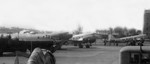 Ramp at Borinquen Field, Puerto Rico with a B-29 Superfortress, C-47 Skytrains, B-25 Mitchell, and P-38 Lightning, 1945.