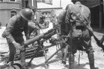 Japanese soldiers with a captured Chinese Type 24 machine gun, Shanghai, China, mid-1937