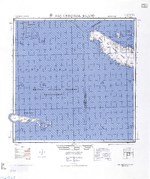 1944 United States Army map of San Cristobal and Rennell Islands with a portion of the Coral Sea in the Solomon Islands.