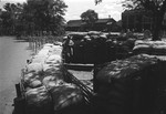Defensive position in the French Concession Zone, Shanghai, China, mid-1937