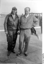 Thea Rasche and Ernst Udet at Tempelhof Airport, Berlin, Germany, Sep 1928, photo 1 of 2