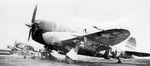 Republic P-47D Thunderbolt 42-28672 ‘Lois’ of the 513th Fighter Squadron armed with bombs and HVAR air-to-surface rockets, probably at Tour-en-Bessin Airfield, France, mid-1944.