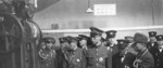 Emperor Kangde of the Japanese puppet state of Manchukuo inspecting a factory in Andong (now Dandong), Andong Province, China, date unknown