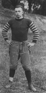 Clifton Cates in football uniform, University of Tennessee, Knoxville, Tennessee, United States, 1914