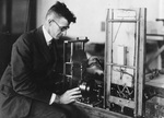 Vannevar Bush in the laboratory at the Massachusetts Institute of Technology, circa 1928.