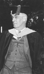 Vannevar Bush in his academic attire, circa 1960.