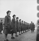 Inspection of WAAF personnel, possibly RAF Bridgnorth, Shropshire, England, United Kingdom, 1942