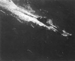 Photo of the German submarine U-402 on the surface of the mid-Atlantic while under attack from US Navy LtCdr Howard Avery’s TBF Avenger flying from USS Card, 13 Oct 1943.