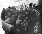 Quad-mount of 1.1”/75 anti-aircraft guns aboard USS Ranger during Operation Torch off the coast of West Africa, Nov 1942.