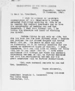 Message from Chiang Kaishek to Franklin Roosevelt, English translation, 16 Nov 1942