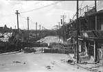 Barricaded street, Shanghai, China, mid-1937