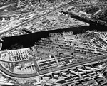 Aerial view of the Kaiser Company Shipyard No. 4 looking northwest, Richmond, California, United States, 6 Dec 1944.