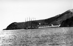 Schooners bringing Alaskan cod anchored off the fish cannery in Tiburon, California, United States, 1890s. The cannery location would later become the Tiburon Navy Net Depot.