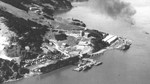 Aerial view of the Tiburon Naval Net Depot, Tiburon, California, United States, 16 Dec 1943.