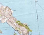 Excerpt from the 1947 United States Geological Survey map of San Francisco Bay showing the Tiburon Peninsula. Note the Tiburon Naval Net Depot on the northeast shore.